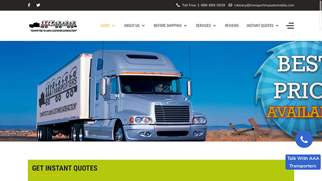 AAA Transporters website