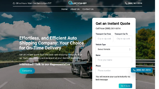 Quickship Cars website