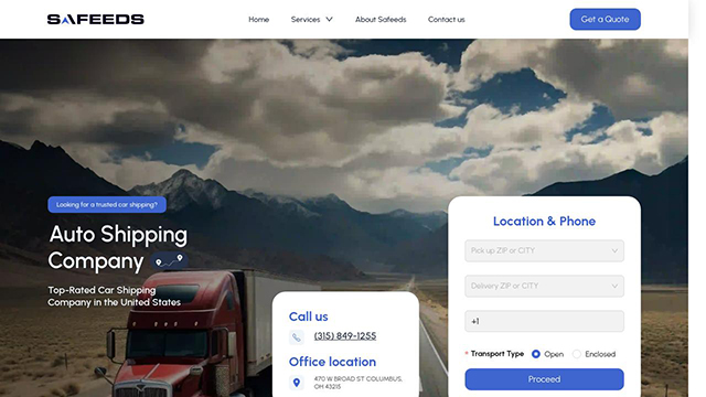Safeeds Transport website