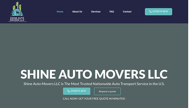 Shine Auto Movers website